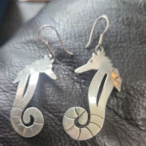 Silver Seahorse Earrings 925